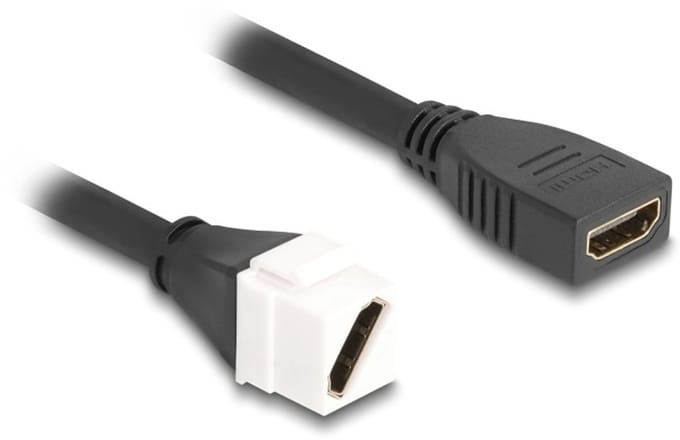HDMI (diagonaal) Keystone module - HDMI (v) | HDMI2.1 (8K 60Hz + HDR) | wit | 0,20 meter