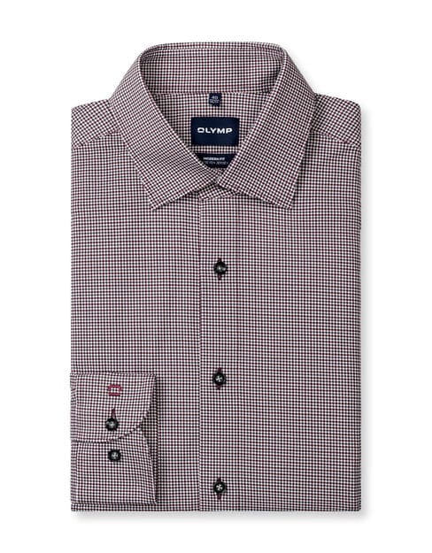 OLYMP Luxor 24/Seven Overhemd, Modern Fit, New Kent, Bordeauxrood