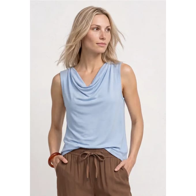 Silk-Look top met watervalhalslijn