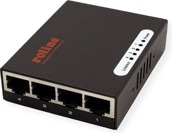 ROLINE Gigabit Ethernet Switch, Pocket, 4-Poorts