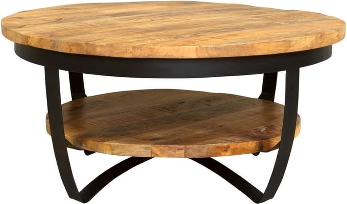 Salontafel naturel | paras | rond | mangohout | 43 (h) x 90 cm