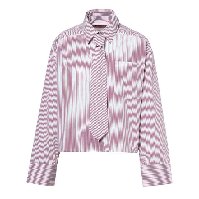 Beaumont - Blouse - Wit Bordeaux Streep - M (38)