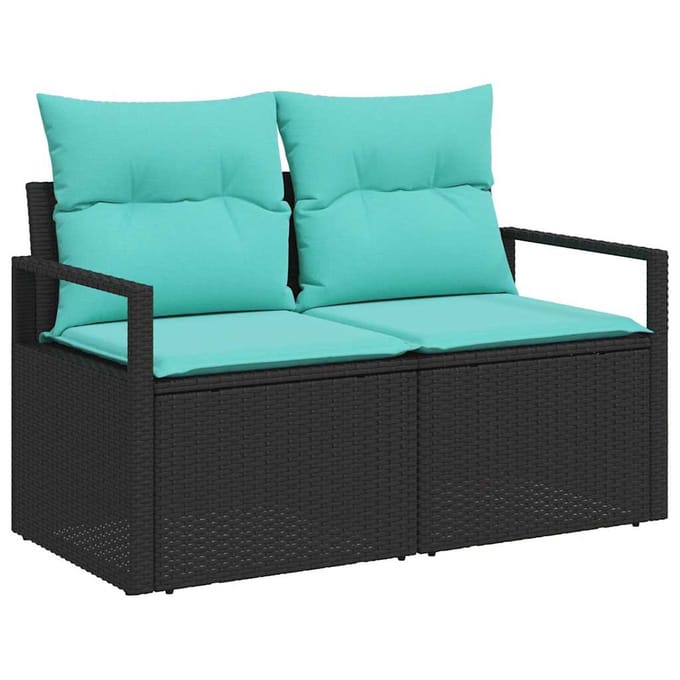 vidaXL Bankstel 6 st Zwart poly rattan