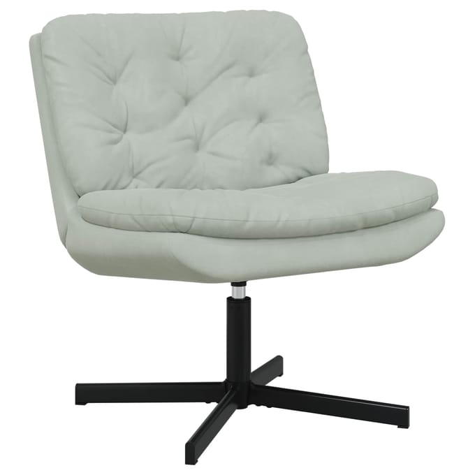 vidaXL - Draaiende - Relaxstoel - Lichtgrijs - 63 - x - 75 - x - 76 - cm - Fluweel