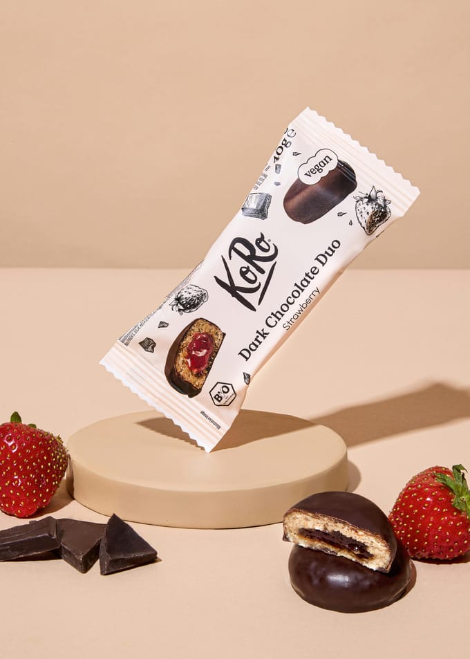 Bio purechocoladebites aardbei 2 x 20 g