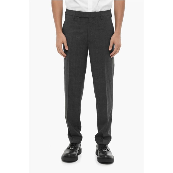 Districk Checked Slim Fit Broek in Grijs