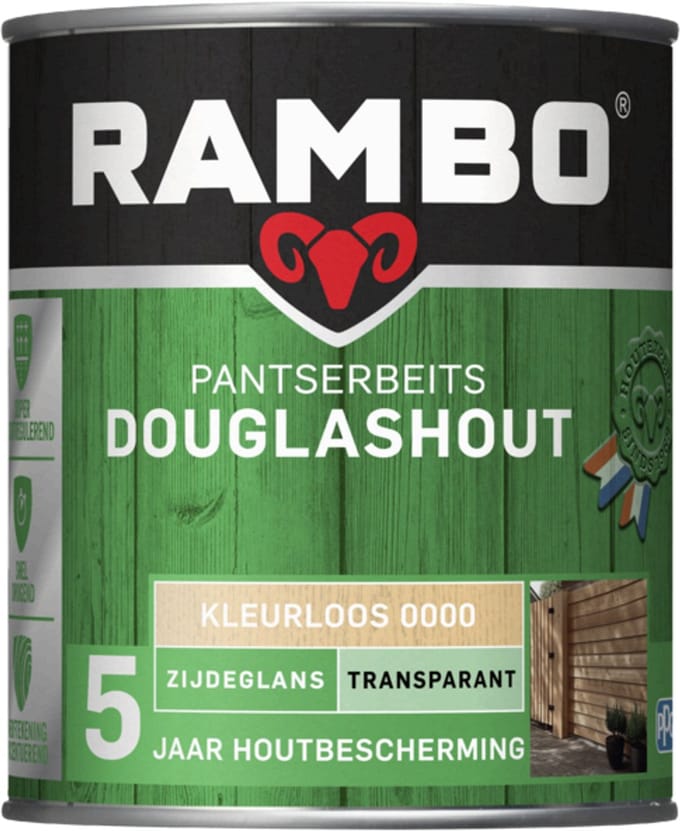 Rambo Pantserbeits Douglashout - Zijdeglans - Transparant - Kleurloos - 750ml
