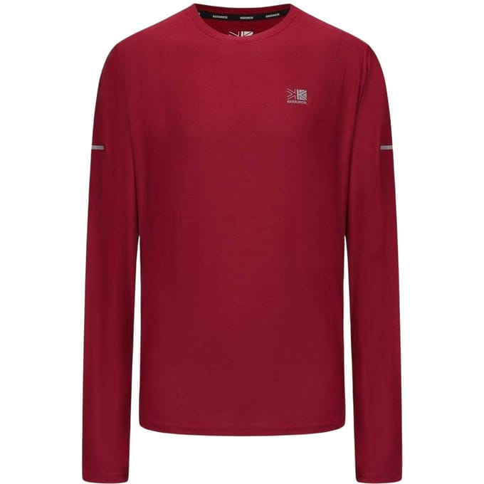 Karrimor Heren-T-shirt met lange mouwen en reflecterende details (Bes)