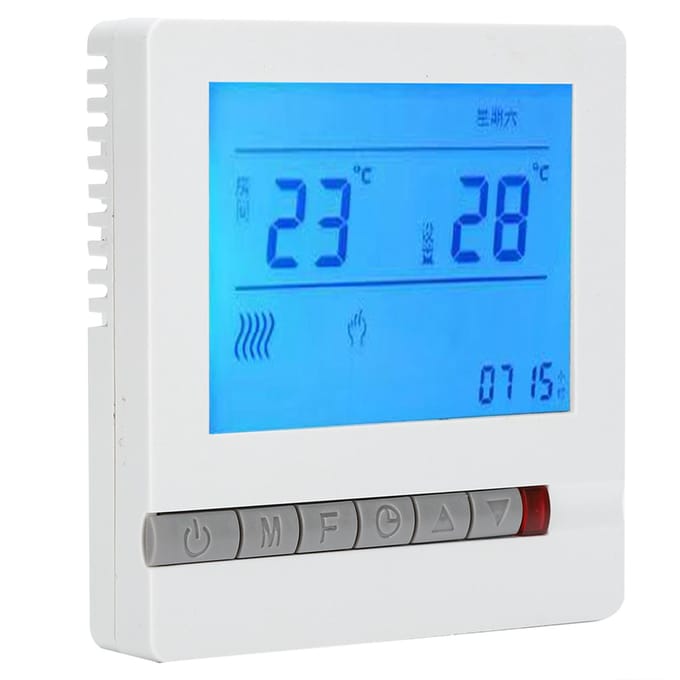 AC220V Thermostaat Water Vloerverwarming Temperatuurregelaar Paneel met LCD-display blue