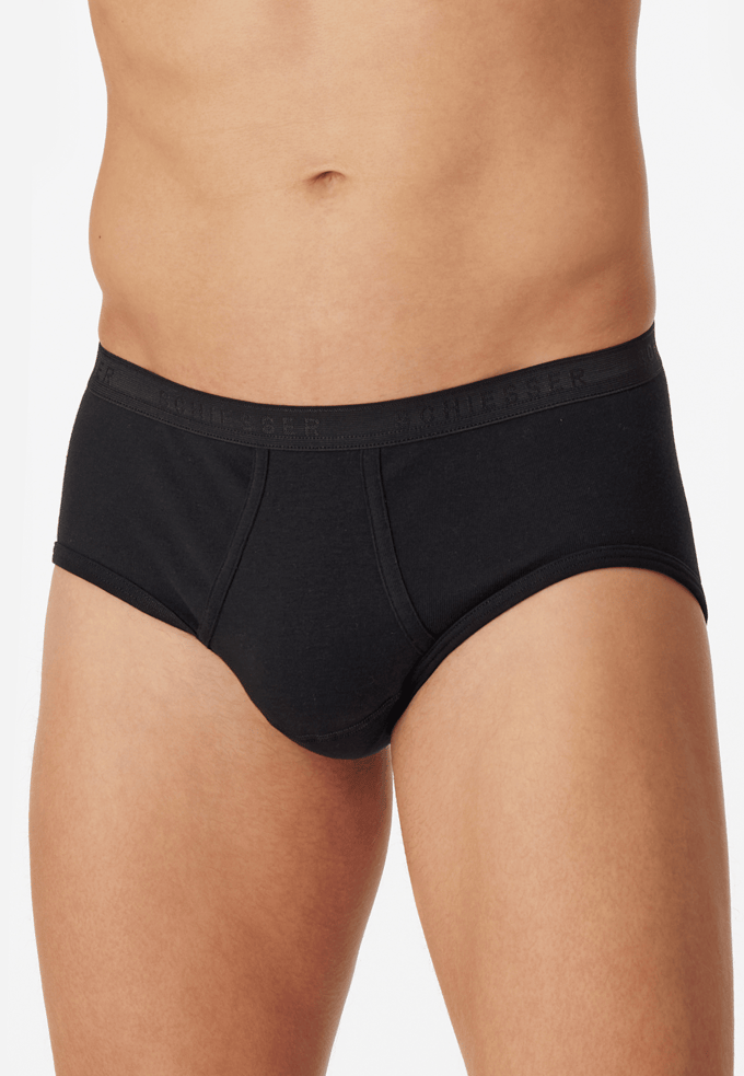 Sportslips, set van 2 met gulp, fijnrib, zwart - Original Feinripp 10