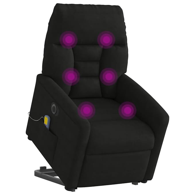 vidaXL - Sta-op-massagestoel - elektrisch - verstelbaar - microvezelstof - zwart
