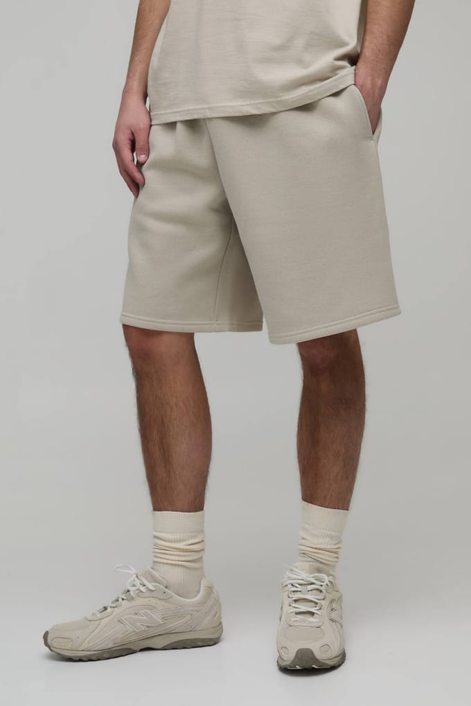 Essential Baggy Fit Jersey Short | Stone | Size XS