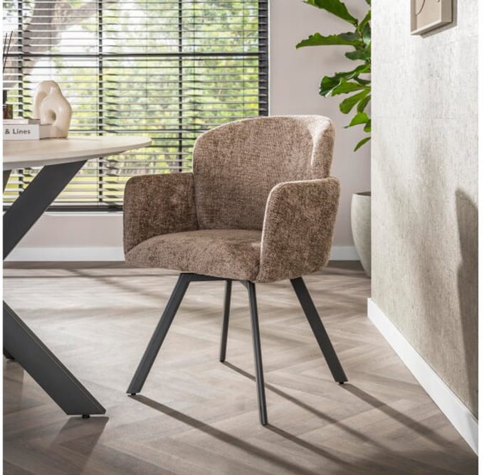 eetkamerstoel Embrace - Hoven champagne - eetkamerstoelen set van 2