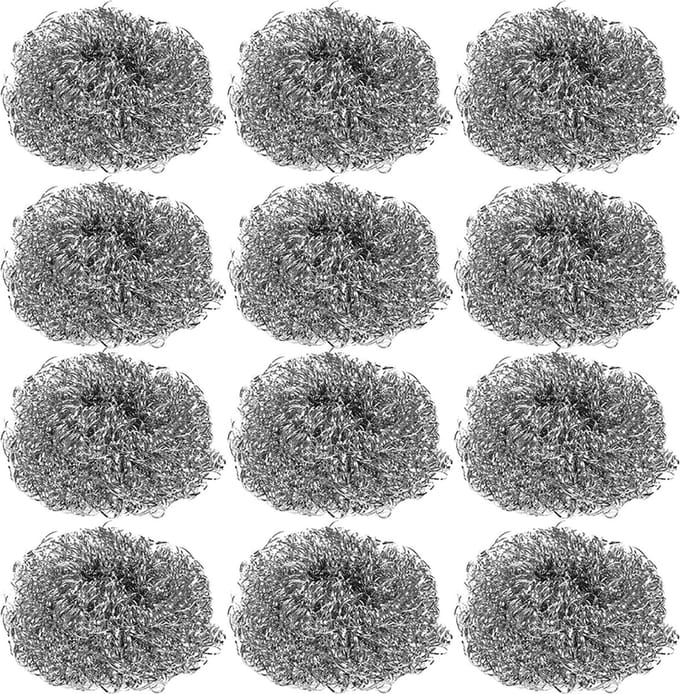 Alessandro Schuursponsjes - RVS - 12x - pannenspons - 6 gram - 4 x 4 x 2 cm