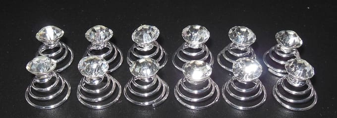 Curlies glas steen strass groot set van 12 stuks.