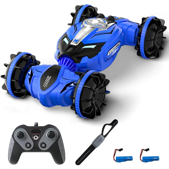 Afstandsbediening stuntauto 2,4GHz Transformerende amfibische afstandsbediening auto Dual Mode afstandsbediening 2 battery