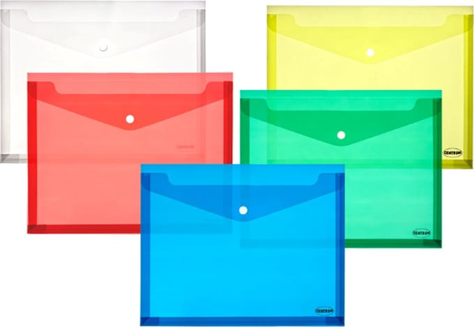 Centrum documentenmappen A4 multicolor plastic set 10 stuks.