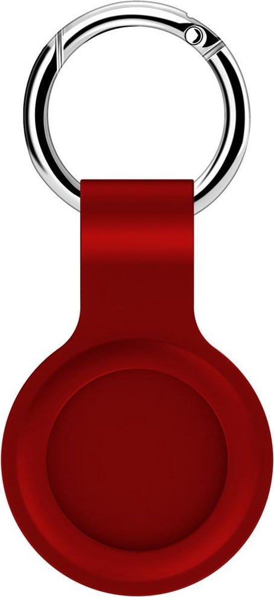 By Qubix - AirTag case shock series - siliconen sleutelhanger met ring - rood