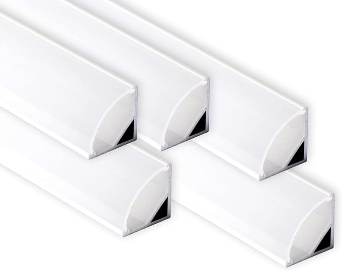 Aluminium Balkprofiel Hoekprofiel Wit voor LED Strips 10 Meter