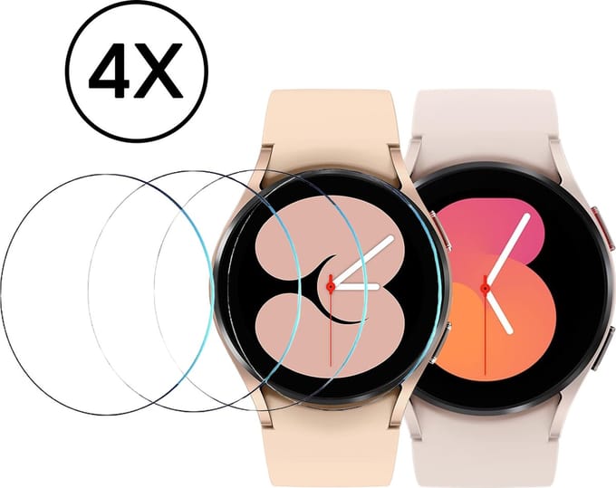 Screenprotector geschikt voor Samsung Galaxy Watch 4 / 5 / 6 / 7 / 8 - 40mm Screen Protector - 4 Stuks - Podec