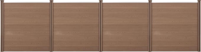 HKC Schuttingpaneel met 6 palen 183x705 cm bruin