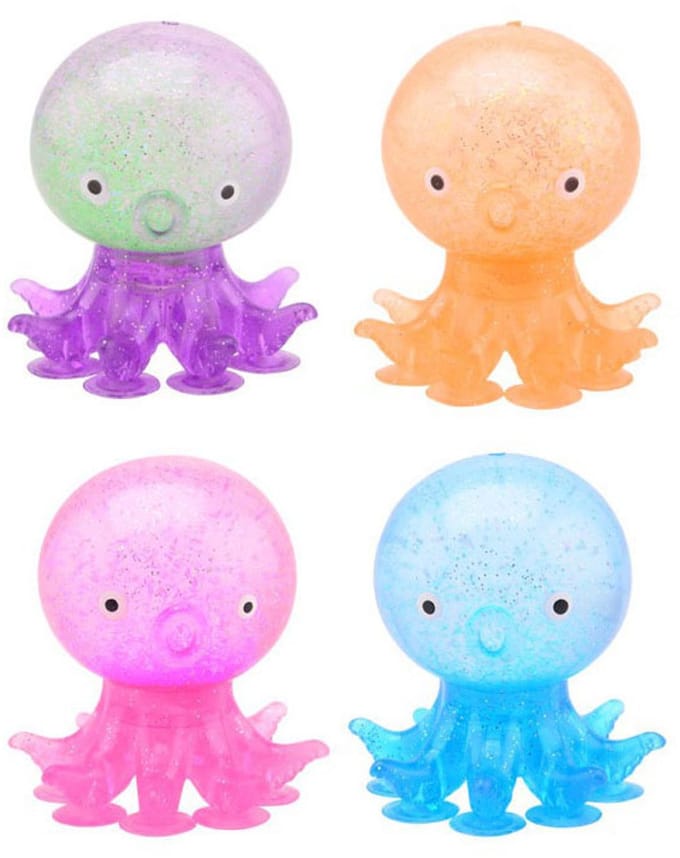 Johntoy octopus stressbal speelgoed met zuignappen sensorisch fidget.