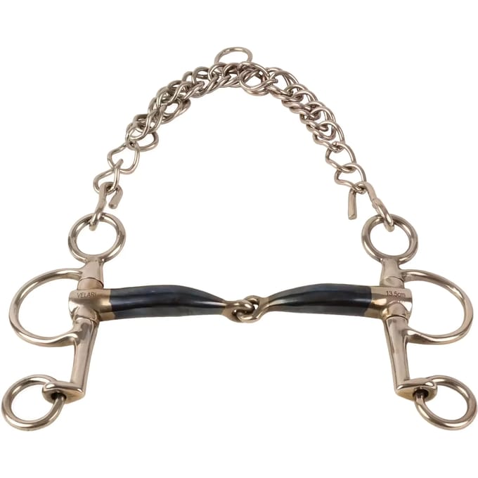 Velari - Pelham enkel gebroken kort sweet iron 16mm 14,5cm