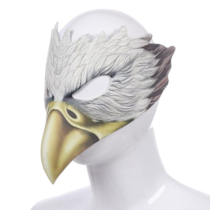 Cosplay Cache-visage Aigle PU EVA Blanc Costume Cache-visage Aigle Léger pour Fête à Thème de Vacances white