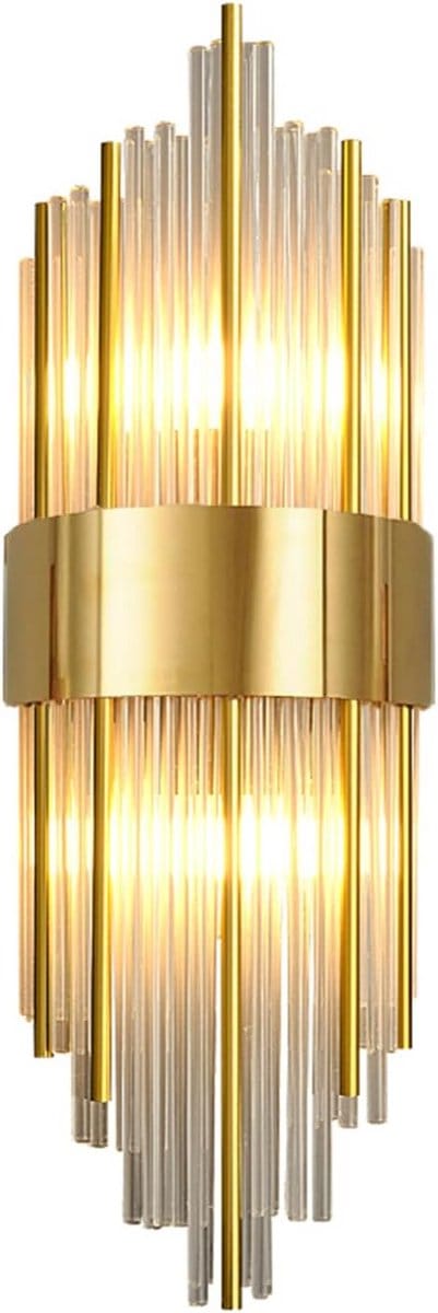 Luxe Kristallen Wandlamp met Gouden Basis E14 Verlichting