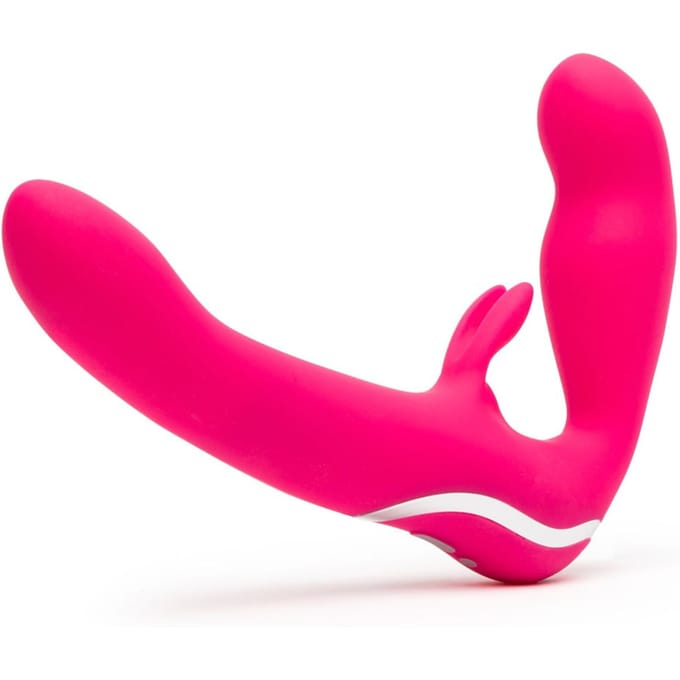 Happy Rabbit - Strapless Strap-On Rabbit Vibe Roze