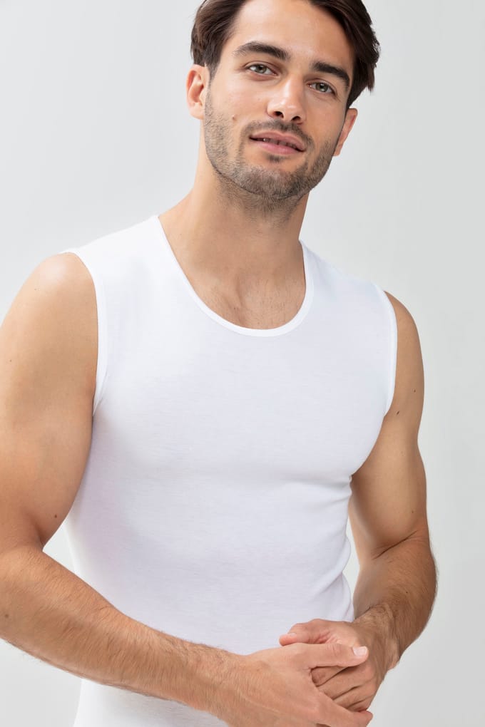 Mouwloos herenshirt Serie Casual Cotton Wit