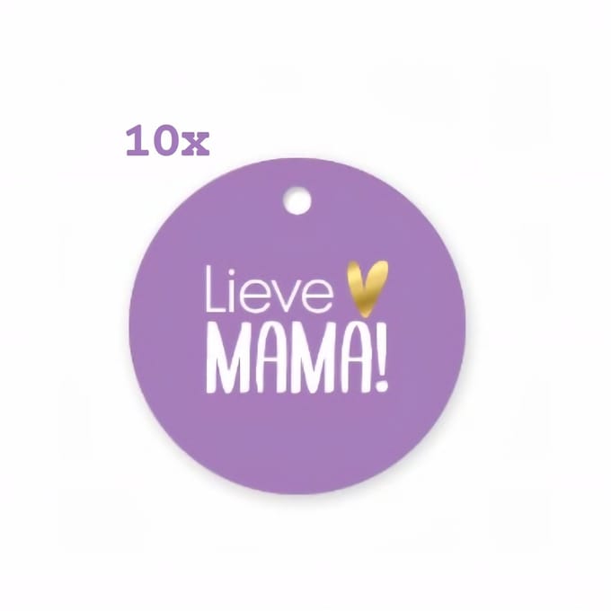 10x Label Lieve mama paars - moederdag - moeder