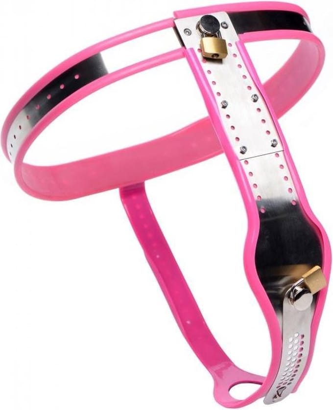Master Series Roze Stainless Steel Adjustable Female Chastity Belt