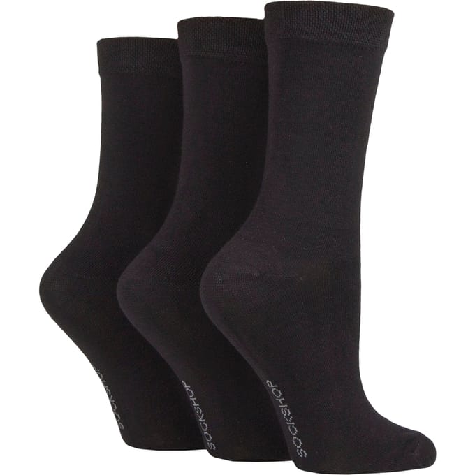 3-Pack Dames Effen Bamboosokken - Zachte Ademend Comfortsokken voor Elke Dag