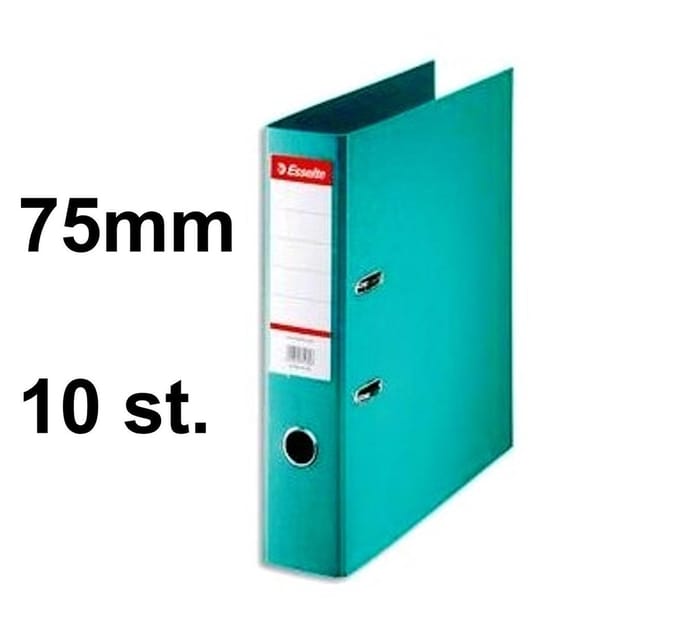 10 x Esselte Ordner Basic - rug 75mm - A4 - Turkoois