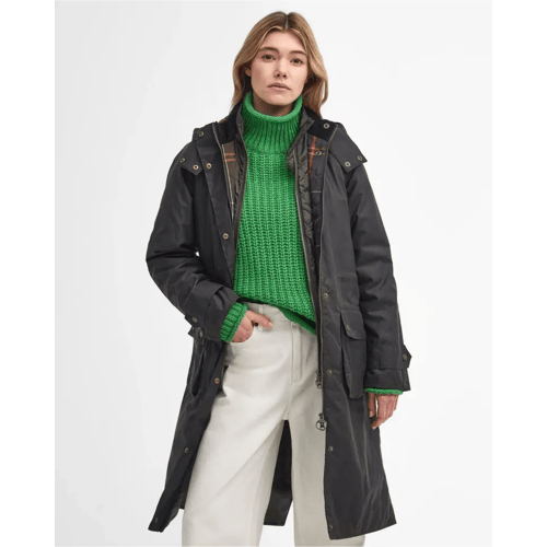 Barbour Long Cannich Waxcoat Women´s (Maat - 12, Kleur - Olive/Classic)