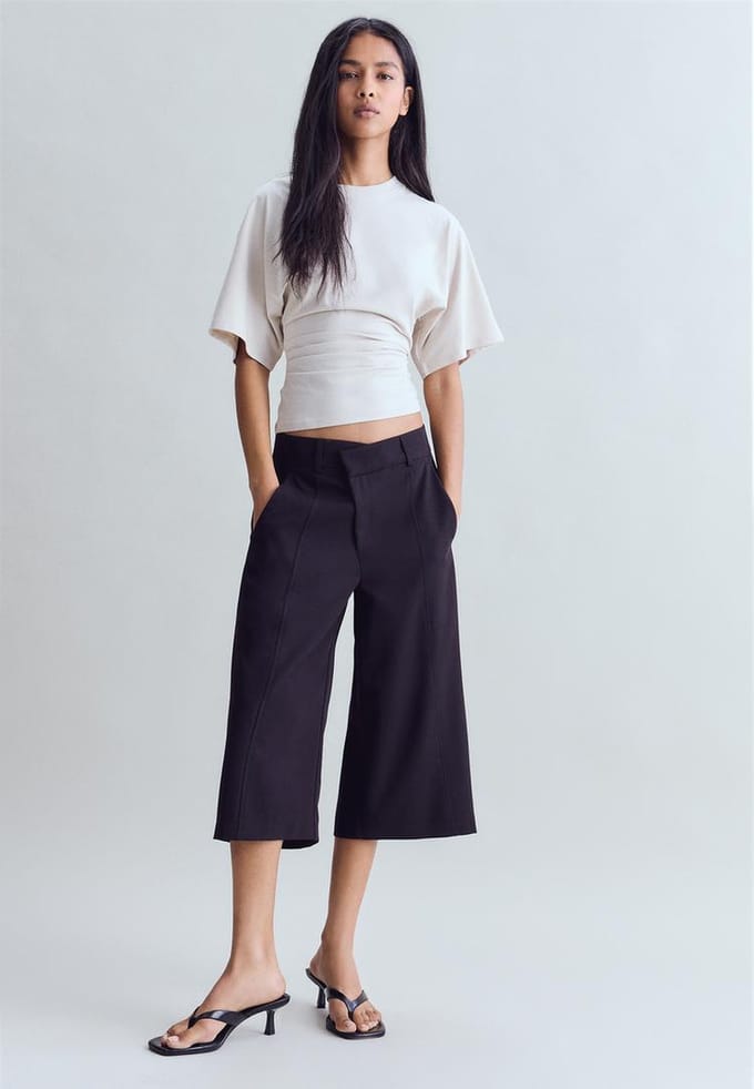 Stradivarius B08 T-shirt met Japanse korte mouwen  Steen L
