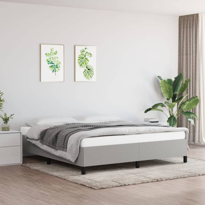 vidaXL - Bedframe - zonder - matras - stof - lichtgrijs - 160x200 - cm