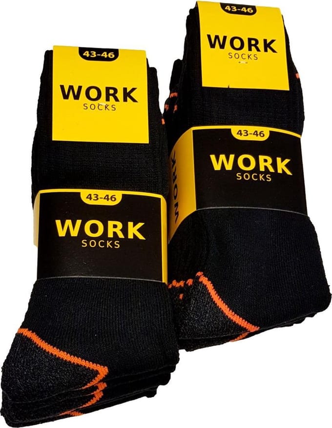 Work werksokken 10 paar fluor oranje maat 39/42