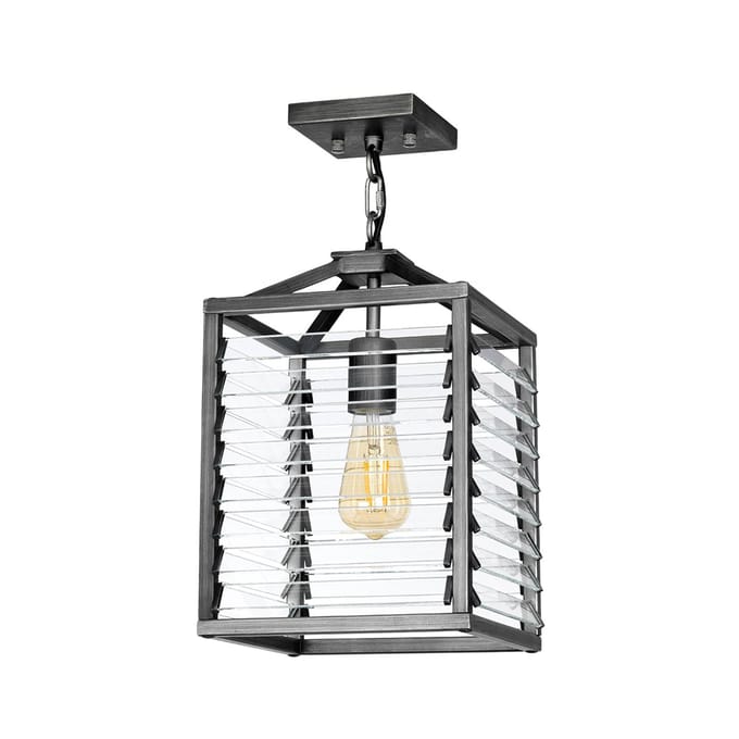 Elstead Lighting LED Hanglamp Louvre | 1X E27 Max 60W | Dimbaar | Painted Gunmetal