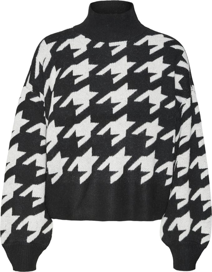 Vero Moda Trui Vmmira Ls Highneck Pullover Ga Boo 10311089 Black/birch Dames Maat - M