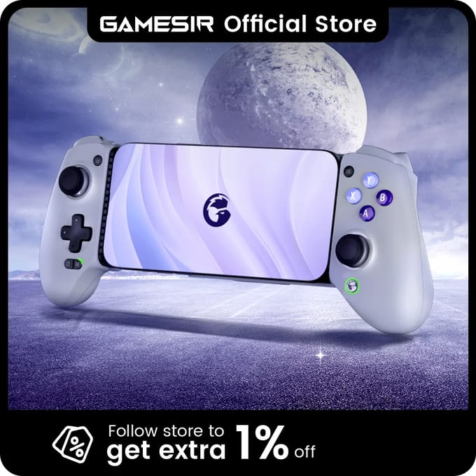 GameSir G8 Galileo Mobiele Telefoon Gamepad Gamecontroller, Hall Effect Joystick voor iPhone 15 Android Mobiele Telefoon Cloud Gaming
