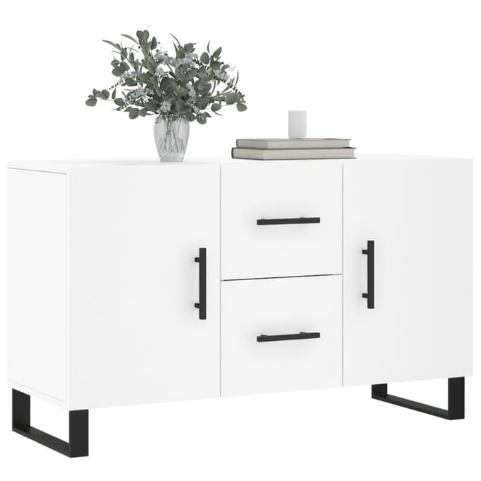 vidaXL - Dressoir - 100x36x60 - cm - bewerkt - hout - wit