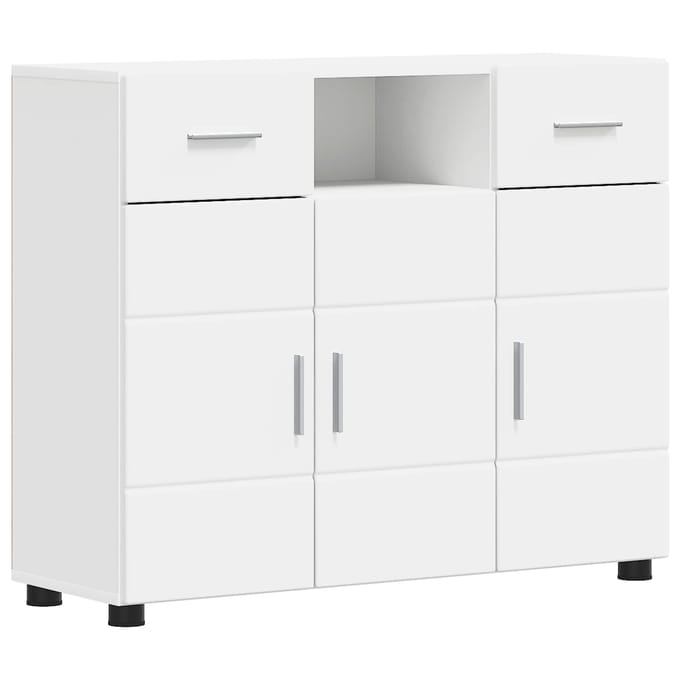 vidaXL - Houten - Kast - Wit - Bewerkt - hout