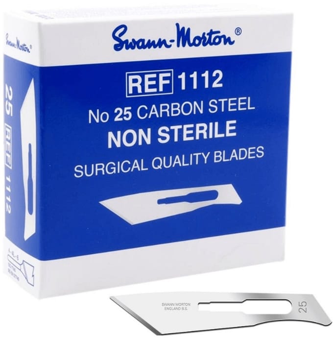 Swann Morton Carbon Nr. 25 niet steriele mesjes 100 stuks