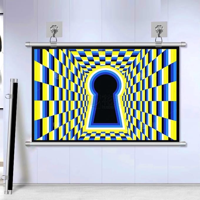 Projectiescherm - Filmscherm Beamer - Thuisbioscoop Presentatie - Handmatig Neerklapbaar Breedbeeld - 50 Inch 4:3 - Wit