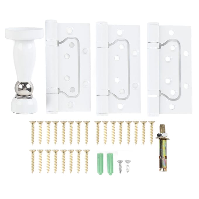 4 inch Deurscharnier met Magnetische Deurstopper Stil Metalen Deurscharnier voor Thuiskamer Wit wit
