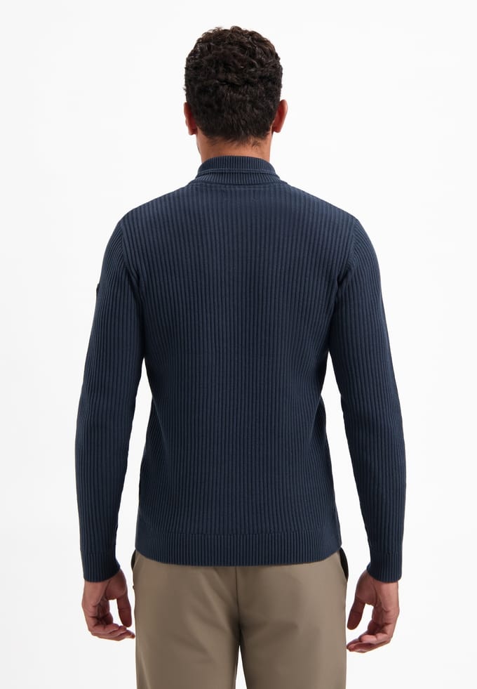 No Excess Pullover Half Zip Rib Variation Night Maat: M | Sweaters Outlet | Heren | Blauw
