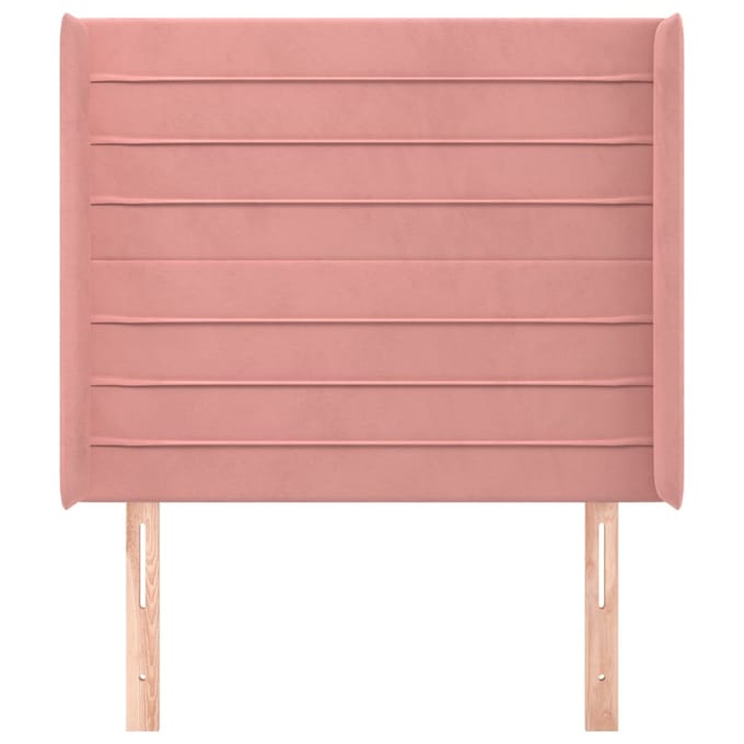 vidaXL - Hoofdbord - met - randen - 83x16x118/128 - cm - fluweel - roze
