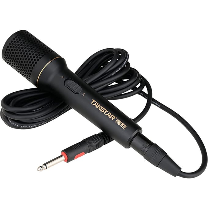 TAKSTAR Handheld Microfoon Cardioïde Dynamische Zangmicrofoon Bedraad XLR Microfoon met Aan- en Uit-schakelaar zwart